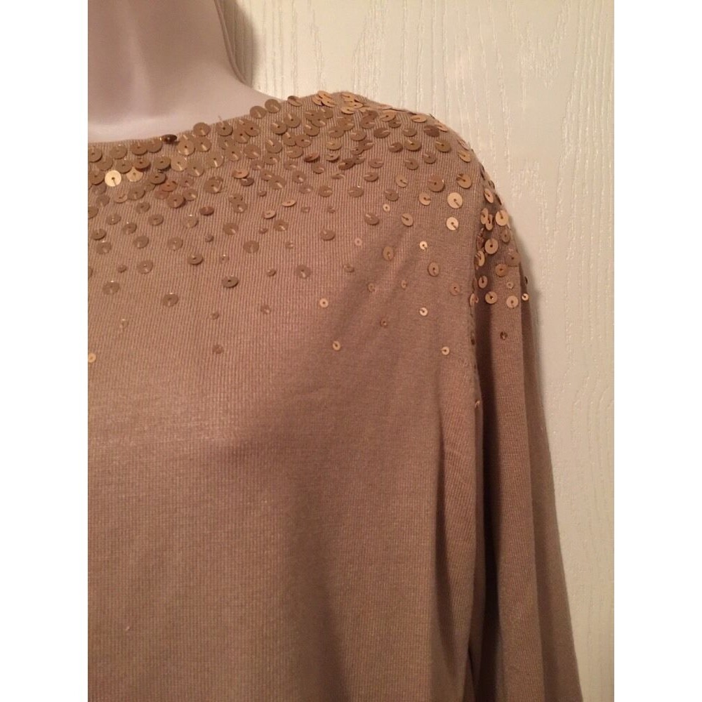 Ruby Rd. Sweater Brown Gold Sequin - image 6